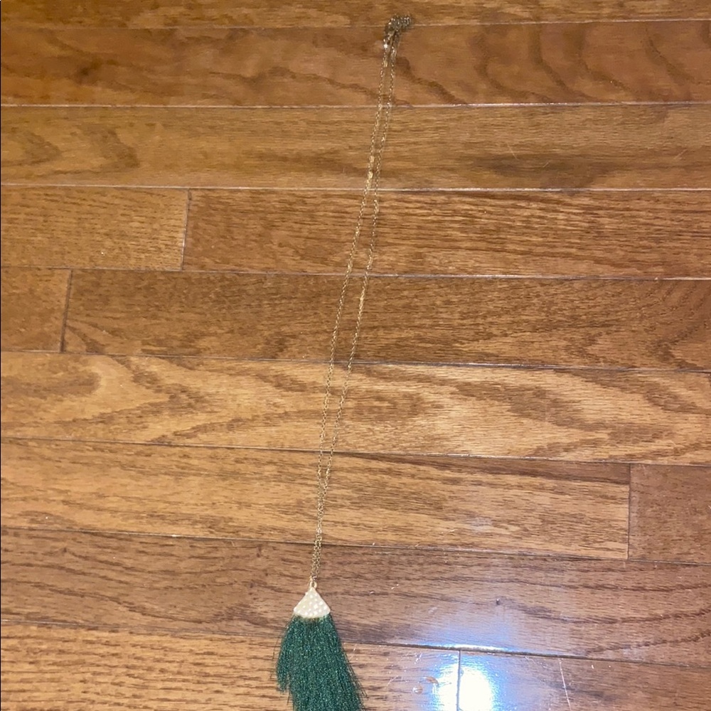 Green Tassel Necklace